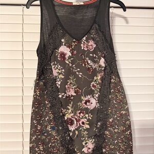 Maurices Black and Red Velvet Trim Top